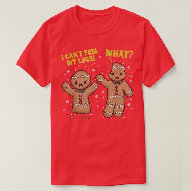 Gingerbread Man Ugly Christmas Sweater T-Shirt (Design vorne)