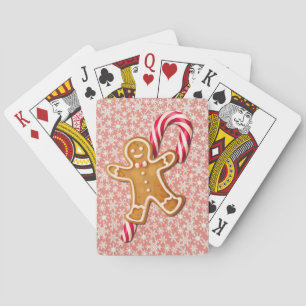 Gingerbread Man und Candy Cane Kunst Spielkarten