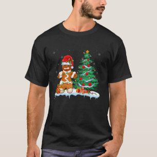 Gingerbread Man Wear Weihnachtsmannmütze Xmas Ligh T-Shirt