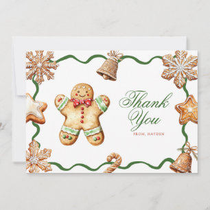 Gingerbread Man   Weihnachts-Baby Shower Dankeskarte