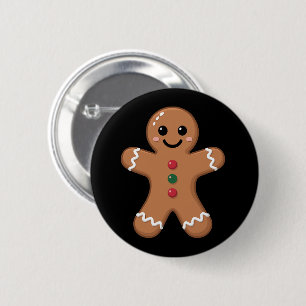Gingerbread Man Weihnachtsplätzchen Backen Urlaub  Button