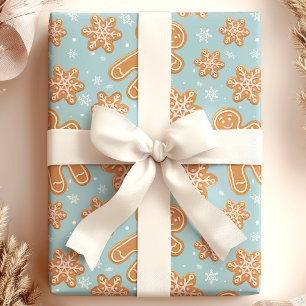 Gingerbread Man Weihnachtsplätzchen Feiertagsmuste Geschenkpapier