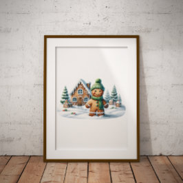 Gingerbread Man Winter Adventure Poster