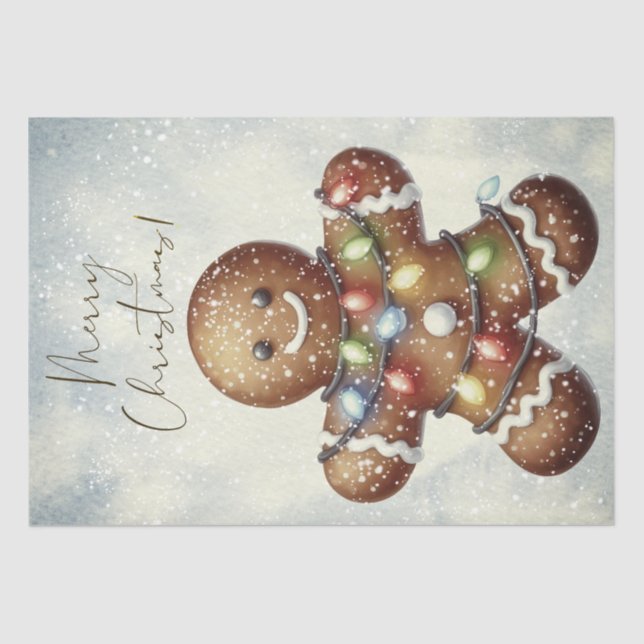 Gingerbread Man Winter Christmas Seidenpapier (Vorderseite)