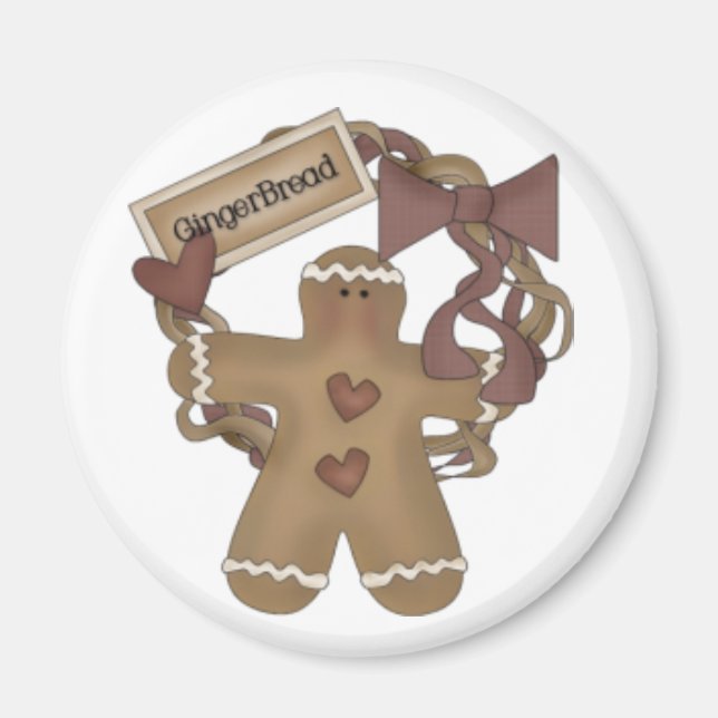 Gingerbread Man Wreath Magnet (Vorne)
