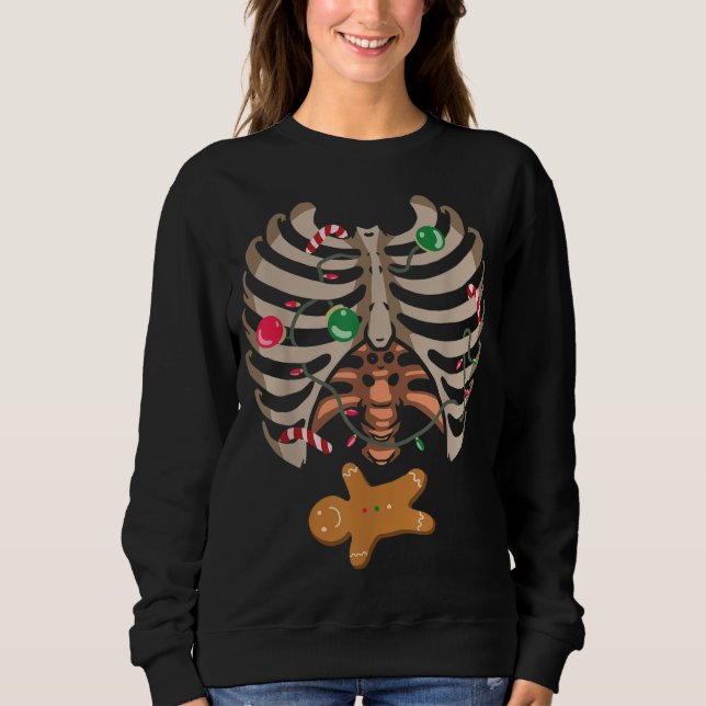 Gingerbread Man X Ray Skeleton Knochen Weihnachten Sweatshirt (Vorderseite)