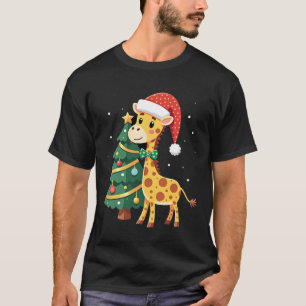 Gingerbread Mann Giraffe Weihnachtsmann Hut Weihna T-Shirt