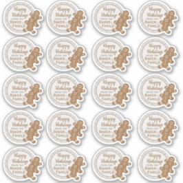 Gingerbread Mann Kariert Weihnachtskeks Aufkleber