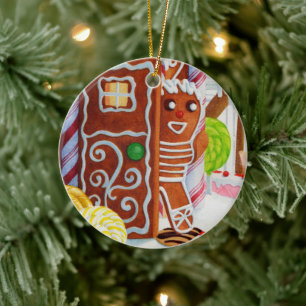 GINGERBREAD-MANN Keramik-Kreisschmuck Keramik Ornament