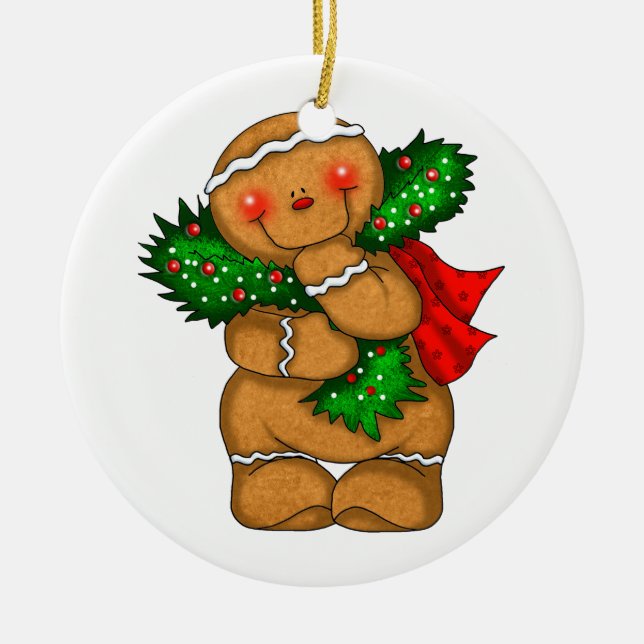 Gingerbread-Mann  Keramik Ornament (Vorne)