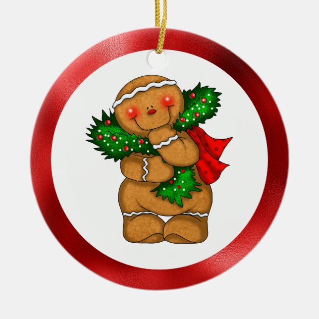 Gingerbread-Mann  Keramik Ornament (Vorne)