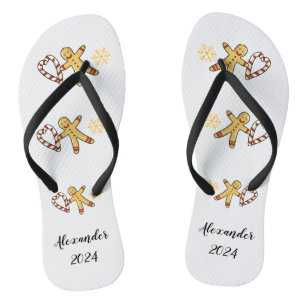 Gingerbread-Mann-Liebe Flip Flops