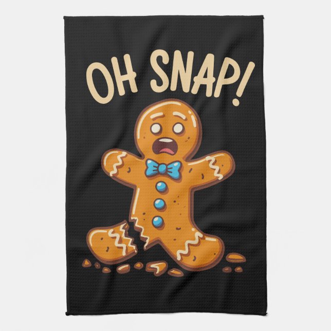 Gingerbread Mann Oh schläfst Weihnachtskekse Backe Geschirrtuch (Vertikal)