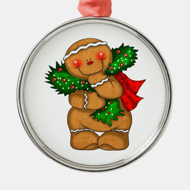 Gingerbread Mann  Ornament Aus Metall (Vorne)