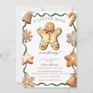 Gingerbread Mann Weihnachts-Baby-Party Einladung