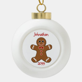 Gingerbread Mann Weihnachtsdekoration Keramik Kugel-Ornament