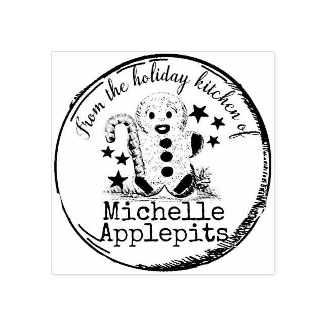 Gingerbread Mann Weihnachtsessen aus der Küche Gummistempel (Prägung)