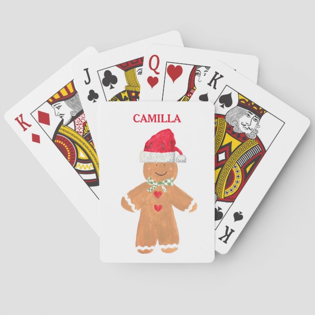 Gingerbread Mann Weihnachtskochtkochen festlich Spielkarten (Rückseite)