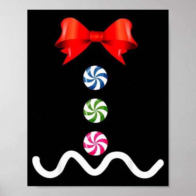 Gingerbread-Mann-Weihnachtskostüm-Keksbacken Poster (Vorne)