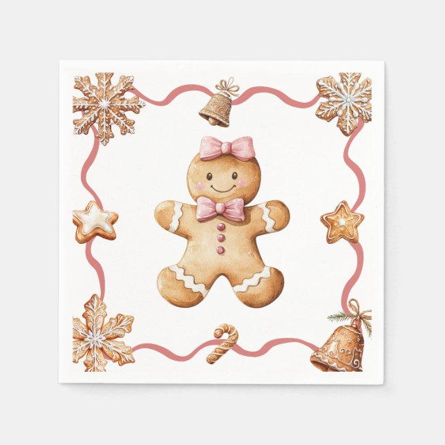 Gingerbread Mann | Weihnachtsservietten Serviette (Vorderseite)