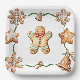 Gingerbread Mann   Winter Weihnachtsplatten Pappteller