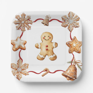 Gingerbread-Mann Winter-Weihnachtsplatten Pappteller