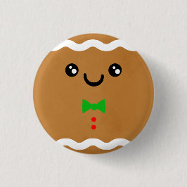 Gingerbread Mann witziger Weihnachtsginger Brotman Button