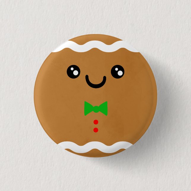Gingerbread Mann witziger Weihnachtsginger Brotman Button (Vorderseite)