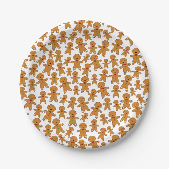 Gingerbread-Männer Pappteller (Vorderseite)