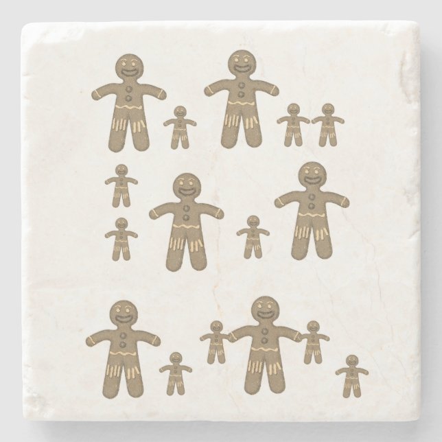 Gingerbread Marble Stone Untersetzer Weihnachten (Vorderseite)