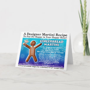 Gingerbread Martini Recipe Card Feiertagskarte