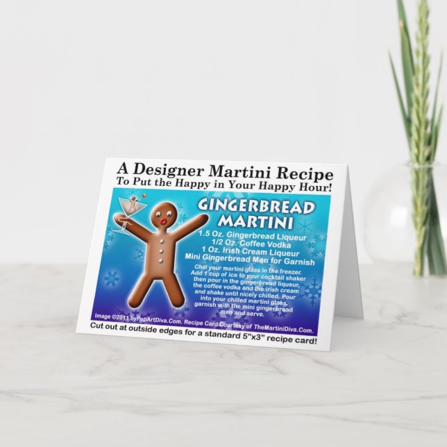 Gingerbread Martini Recipe Card Feiertagskarte (Vorderseite)