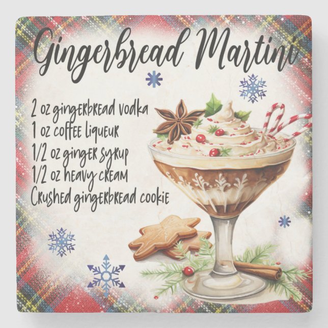 Gingerbread Martini Recipe Marble Untersetzer (Vorderseite)