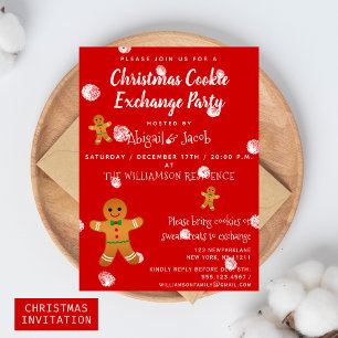 Gingerbread Men Christmas Cookie Excane Party Einladung