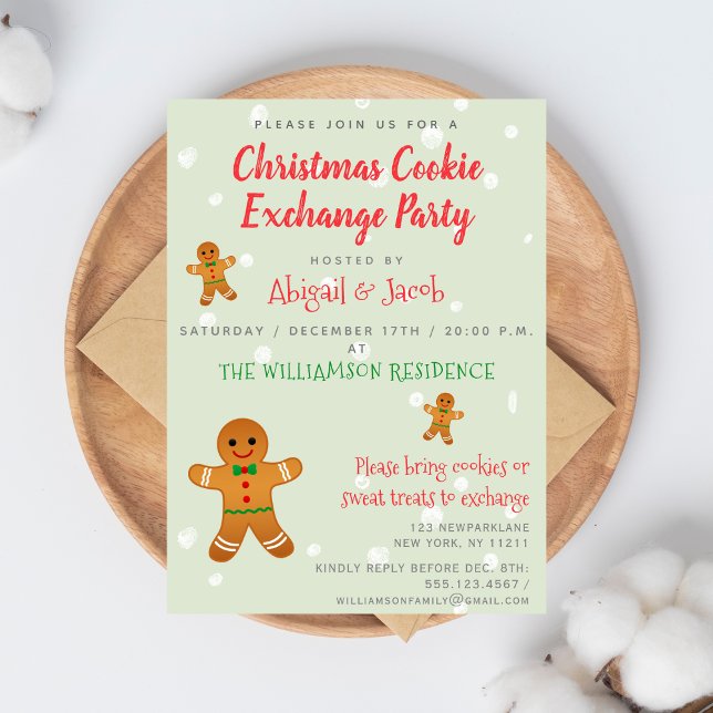 Gingerbread Men Christmas Cookie Excange Party Einladung (Von Creator hochgeladen)