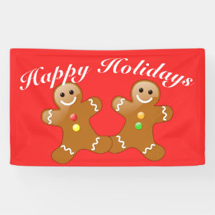 Gingerbread Men Frohe Feiertage Banner