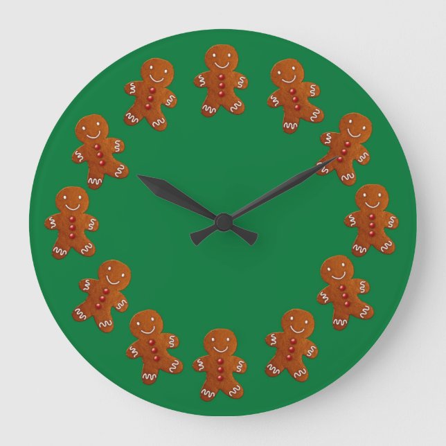 Gingerbread Men Große Wanduhr (Vorderseite)