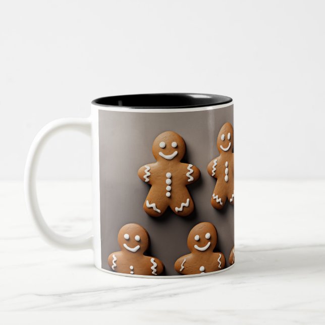 Gingerbread Men Knolling Zweifarbige Tasse (Links)