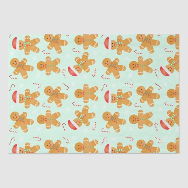 Gingerbread Men Pattern Seidenpapier (Vorderseite)