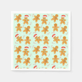 Gingerbread Men Pattern Serviette