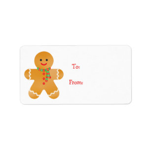 Gingerbread Men Winter Scarf Adressaufkleber