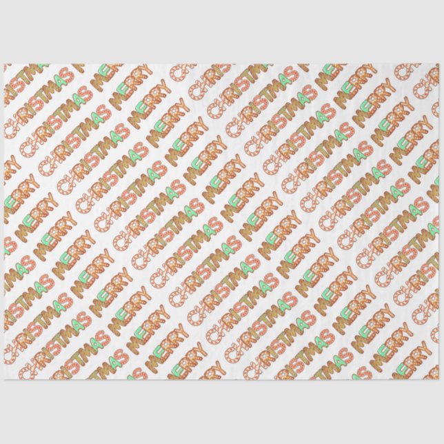 Gingerbread Merry Christmas Tissue Seidenpapier (Vorderseite)