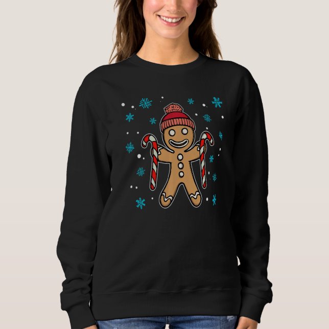 Gingerbread Merry Christmas Xmas Party Sweatshirt (Vorderseite)