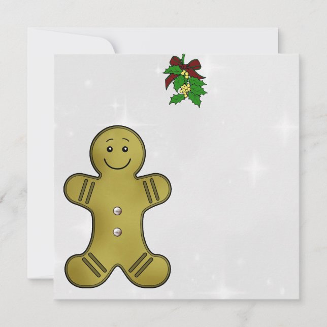 Gingerbread Mistletowein Weihnachtskarte Personali Feiertagskarte (Vorderseite)