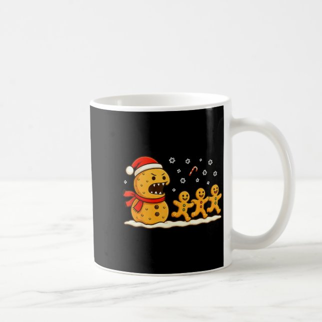 Gingerbread Monster Chase Funny Christmas Cookie X Kaffeetasse (Rechts)