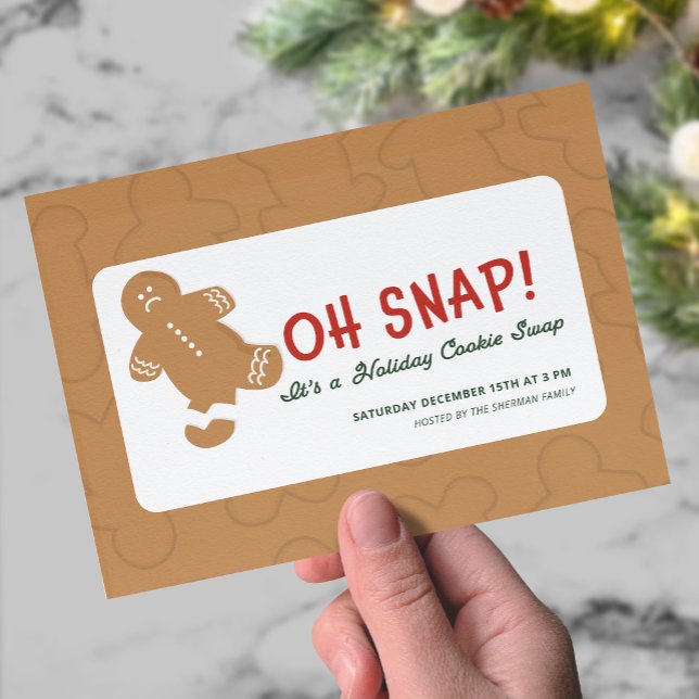 Gingerbread "Oh Snap!" Weihnachtsplätzchen-Tausch Postkarte (Von Creator hochgeladen)