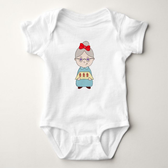 Gingerbread Oma Baby Strampler (Vorderseite)