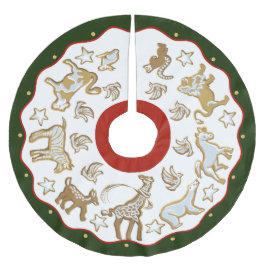 Gingerbread Parade Weihnachtsbaumrock Polyester Weihnachtsbaumdecke