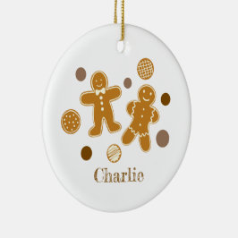 Gingerbread People Keramik Ornament