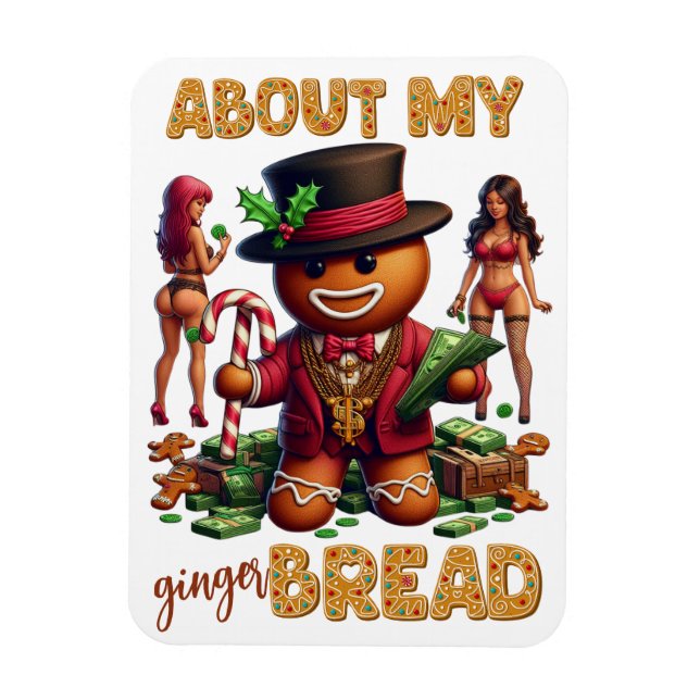 Gingerbread Pimp Funny Urban Weihnachten Magnet (Vertikal)
